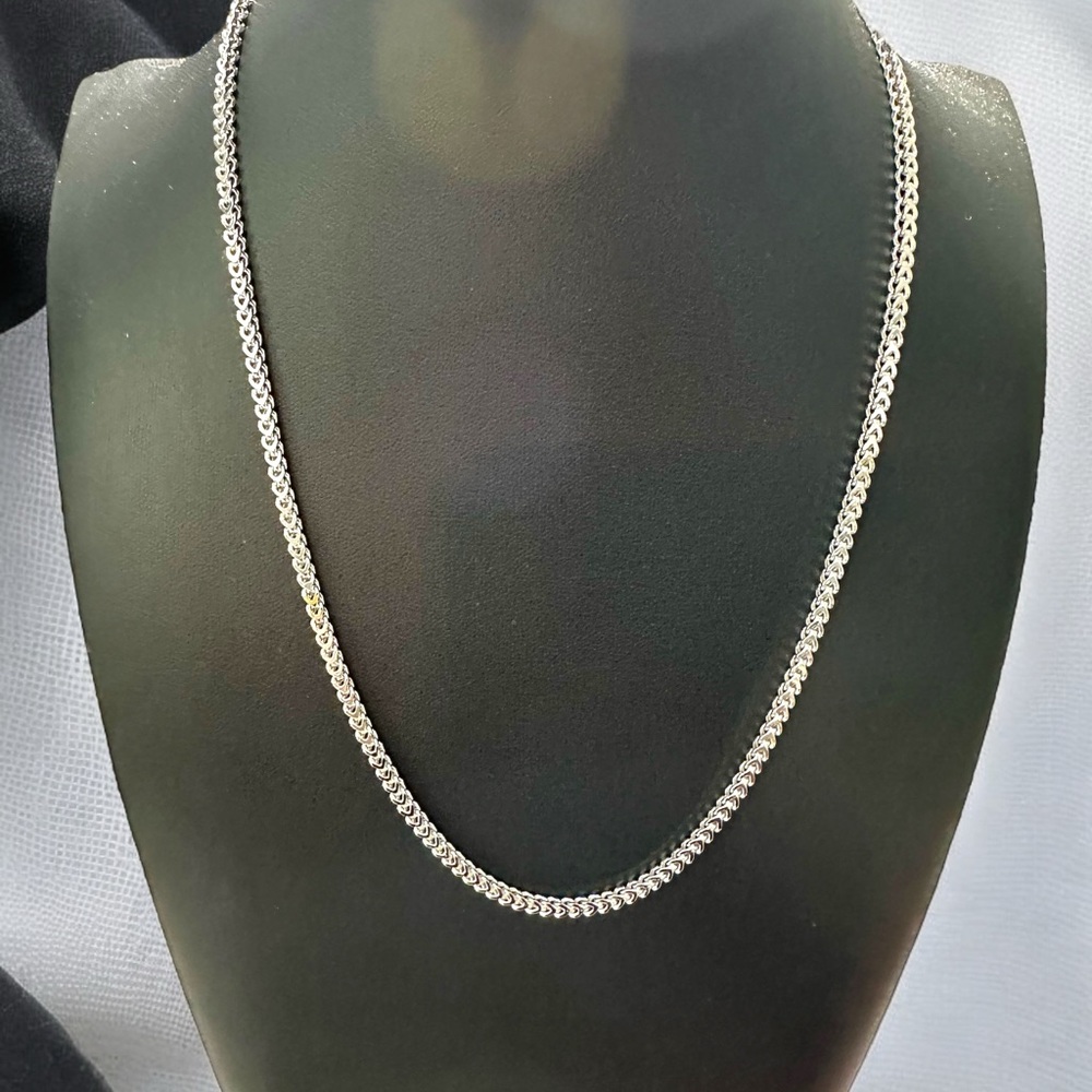 925 BS Solid Sterling Silver Franco Square Box Chain Necklace